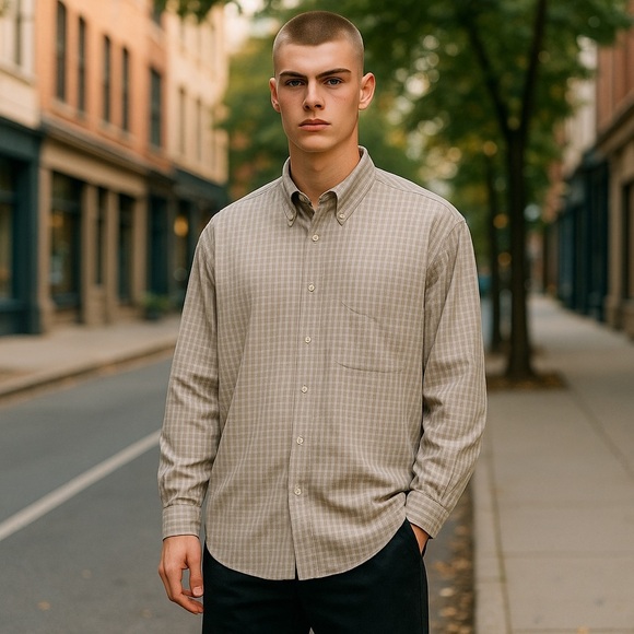 NAUTCA Brown Long Sleeve Button Down Shirt Size XL - Picture 2 of 7